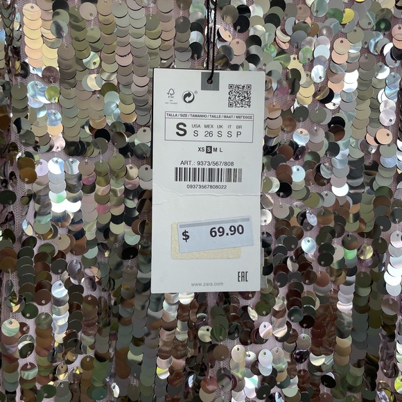 Beautiful  spaghetti strap festival Days  Zara sequin dress with back slit - Picture 4 of 5